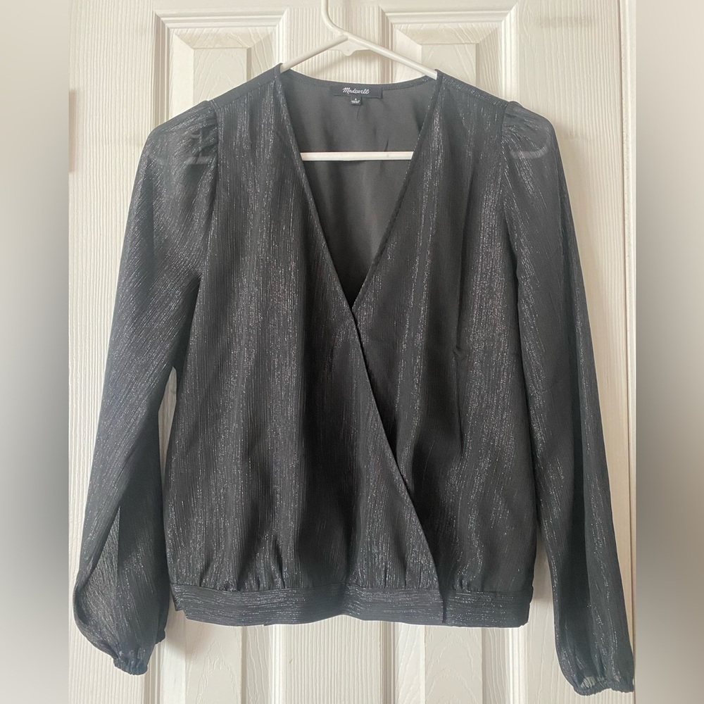Madewell Shimmer Lyric Wrap Top